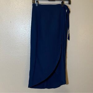 Elegant Blue Wrap Skirt